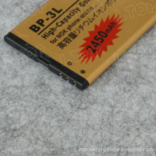 2450mAh BP-3L Gold Business Battery for Nokia Lumia 610 /603/710/900/Asha303